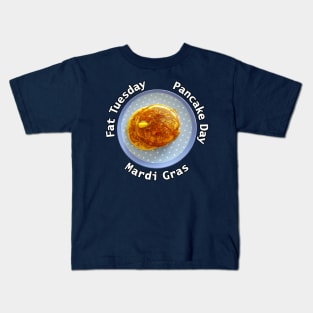 Pancake Day Mardi Gras Fat Tuesday Food Typography Kids T-Shirt